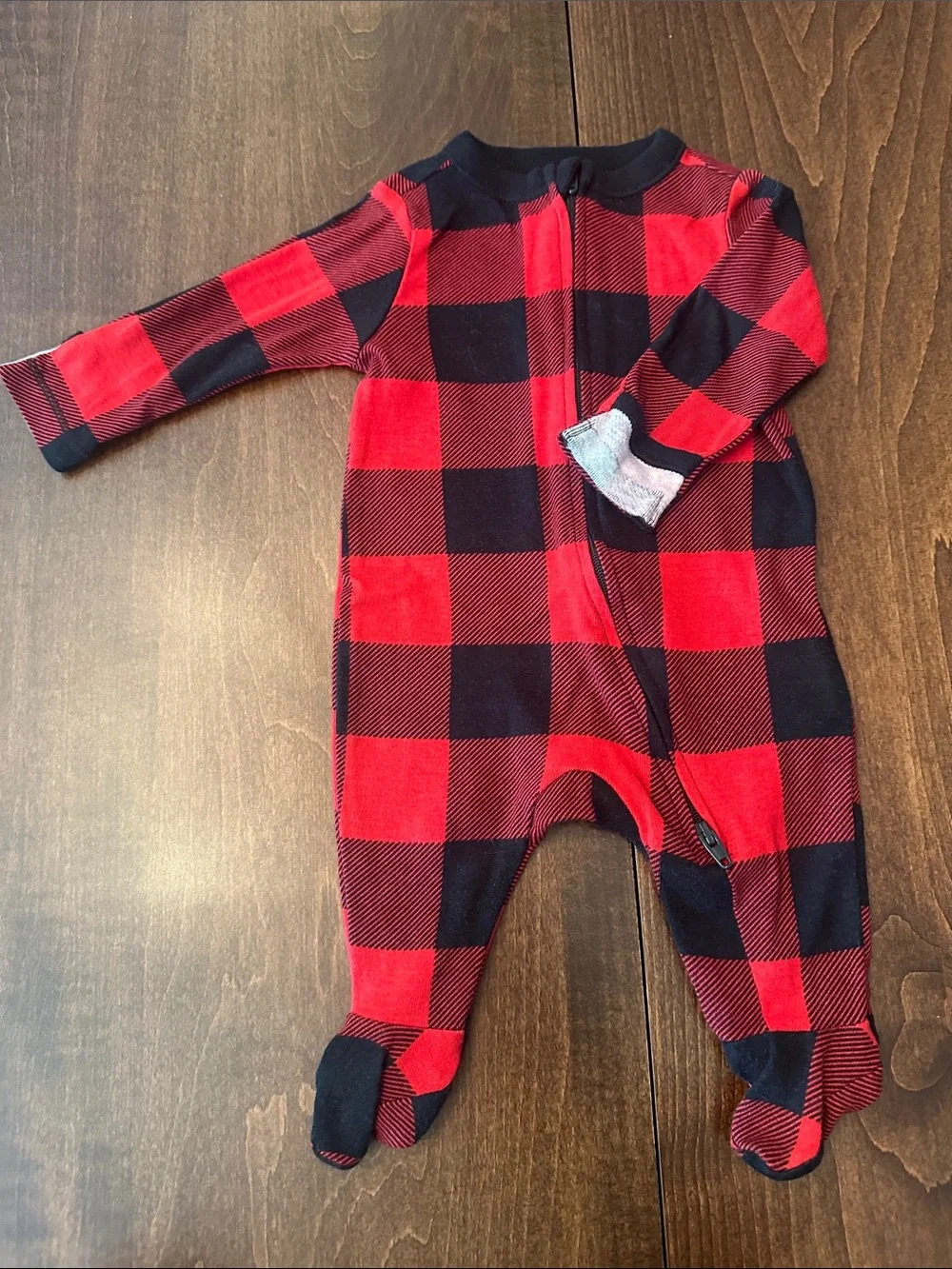 Carter's Holiday Baby Footed Sleeper & Old Navy Plaid Baby Footed Sleeper